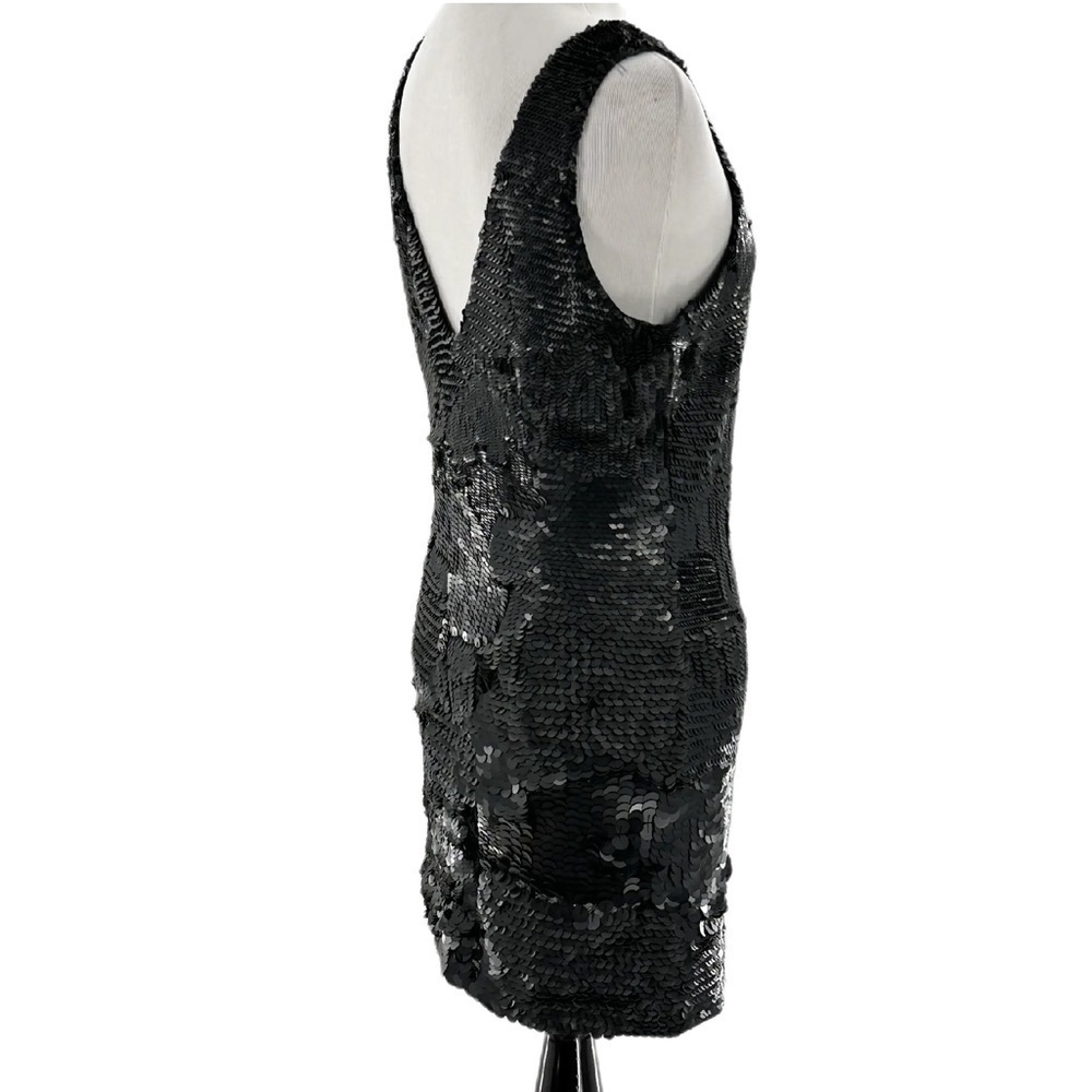 All saints Brochette dress 6 38 black sequins LBD v-neck cocktail party formal - Picture 3 of 12